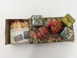 9381 - H - Decorative Gift Box of Wooden Matches - Real Miniature Wrapped Gifts on Box Top - Box 41