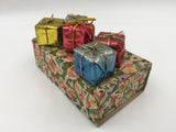 9381 - H - Decorative Gift Box of Wooden Matches - Real Miniature Wrapped Gifts on Box Top - Box 41