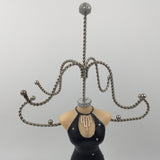 9391 - C - Necklace & Fine Jewelry Holder - 15-1/4" Tall - Female Figurine in a Black & Diamond Studded Formal Floor Length Dress - Box 40