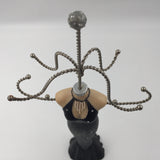 9391 - C - Necklace & Fine Jewelry Holder - 15-1/4" Tall - Female Figurine in a Black & Diamond Studded Formal Floor Length Dress - Box 40