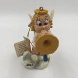 9450 - C - Marathon 2003 Angel Figurine - Series 3 - 1 of 6 - Angel Blowing Trumpet - Ornament - Box 38