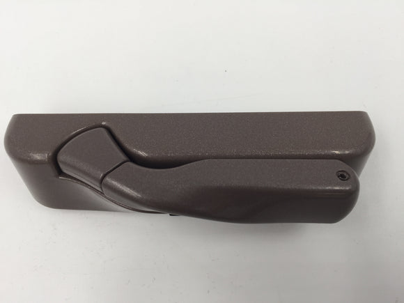 9474 - AS - Truth Folding Crank Handle For Casement Window - Terratone Color (Medium Brown) - Left Hinge Outside View - Box 2