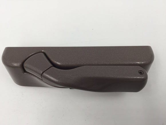 9474 - AS - Truth Folding Crank Handle For Casement Window - Terratone Color (Medium Brown) - Left Hinge Outside View - Box 3
