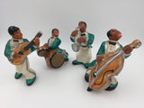 9506 - C - Vintage Set of 4 Glazed Ceramic Jazz Band Figurines - Box 29