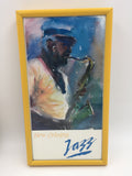 9552 - A - Water Color - New Orleans Jazz Saxman - Fred Haines Print - Professionally Framed