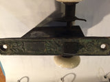 9610 - V - Mortise Lockset - Antique White Glass Handle Set - Ornate Brass Plate - Box 7
