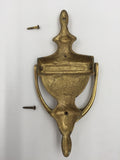 9628 - AS - Brass Door Knocker - Vintage Cast - Elegant Detail on Smooth Brass Base