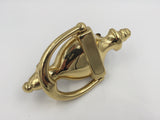 9642 - V - Brass Door Knocker with Thru-door Screws - Smooth Solid Brass - Box 7