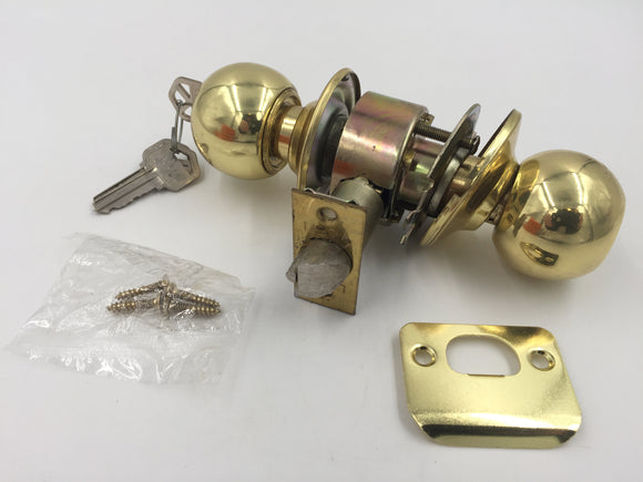 9656 - AS - UHP Brass Key in Knob Lock Set - Ultra Hardware Products - New - Box 17