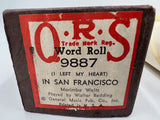 9725 - C - QRS Word Roll - #9887 - Player Piano Music Roll - I Left My Heart (In San Francisco) - Waltz - General Music Pub. Co., Inc. - Box 35
