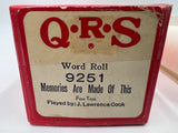 9729 - C - QRS Word Roll - #9251 - Player Piano Music Roll - Memories Are Made of This - Fox Trot - Box 36