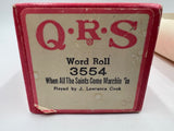 9745 - C -  QRS Word Roll - #3554 - Player Piano Music Roll - When All the Saints Come Marchin' In - Played by J. Lawrence Cook - Box 35