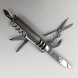 9770 - C - Chrome/Metal Swiss Army Style Pocket Knife - Multi-tool - 7 Functions - Box 24