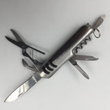 9770 - C - Chrome/Metal Swiss Army Style Pocket Knife - Multi-tool - 7 Functions - Box 24