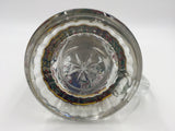 9783 - C - Lidded Glass Beer Stein - Lion Coat of Arms - Pewter Lid - Hand Painted - Box 32