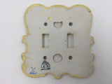 9785 - V - Porcelain Double & Single - Original Anan Creation Floral Light Switch Covers - 6884Y & 7310 - Box 38