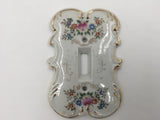 9785 - V - Porcelain Double & Single - Original Anan Creation Floral Light Switch Covers - 6884Y & 7310 - Box 38