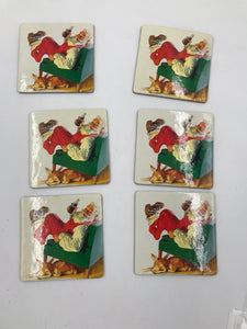 9902 - H - Coca-Cola Santan-Claus Coasters - Set of 6 - 2000 - Box 24