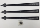 9618 - AS - Black Colonial Simulated Door Hinge Straps - Set of 3 with Screws - Box# 14