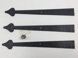 9618 - AS - Black Colonial Simulated Door Hinge Straps - Set of 3 with Screws - Box# 14