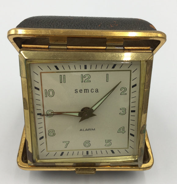 8683 - H - Clock - German Portable - Semca - 1950 Vintage - Works Great  - Box 42