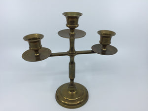 8693 - H - Brass 3-Candle Holder Modern Design Heavy Brass  - Box 44