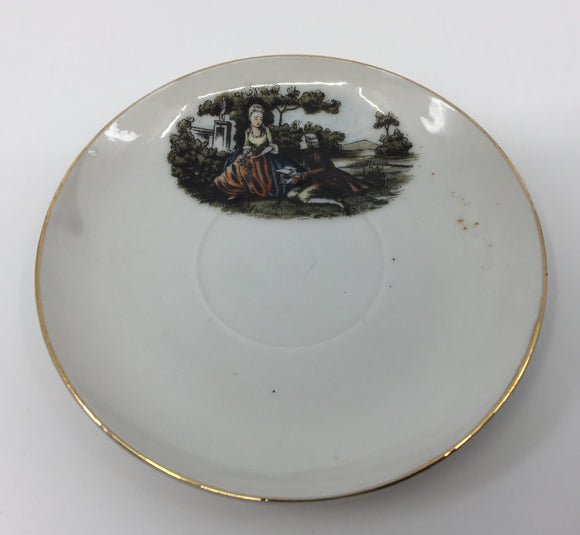 8696 - H - Decorative Plate - Women and Man in Garden - Box 44