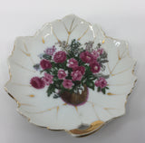 8702 - H - Decorative Plate - Leaf Shaped w/Floral Design - Hand Painted - Made in Japan - Box 41
