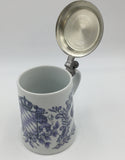 8691 - C - German Stein - Greyish-Blue Crown on a diamond Designed Shield with Lion Figures on each side of Shield - - Box 33