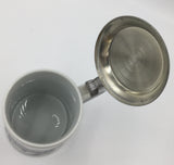 8691 - C - German Stein - Greyish-Blue Crown on a diamond Designed Shield with Lion Figures on each side of Shield - - Box 33