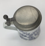 8691 - C - German Stein - Greyish-Blue Crown on a diamond Designed Shield with Lion Figures on each side of Shield - - Box 33