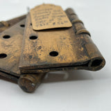 10241 - AS - Antique Solid Brass Door Hinges - Set of 3 - Excellent Condition - Box 7